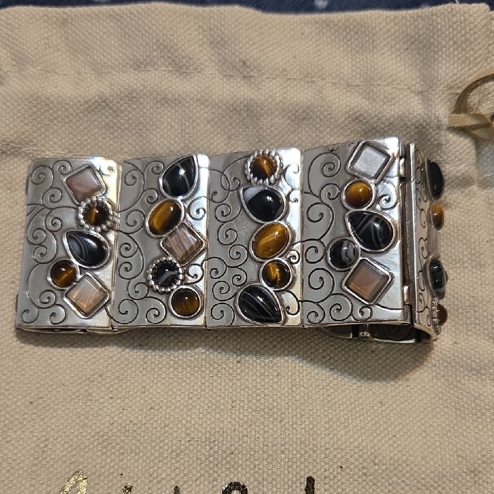Brighton Silver and Gold Swirl Bracelet